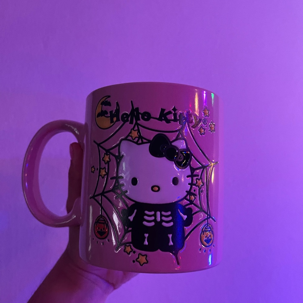 Hello Kitty Pink Skeleton Halloween Mug